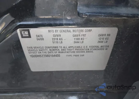 2008 Cadillac Cts Standard z USA, uszkodzony, nr VIN 1G6DH577380194435